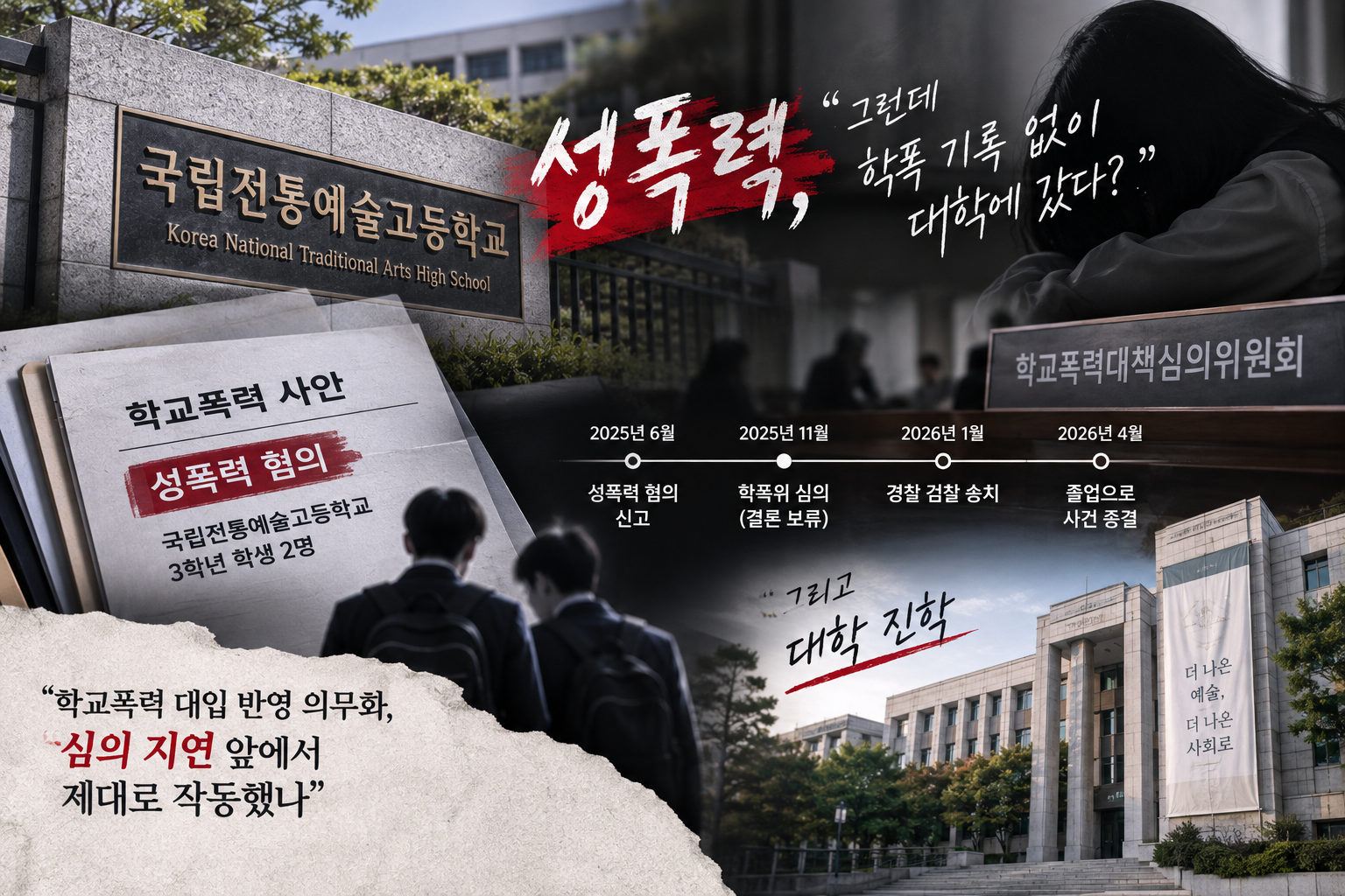 성폭력 혐의 검찰 송치에도 학폭 기록 없이 대학 진학…졸업으로 끝난 심의 논란